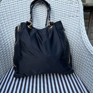 Henri Bendel Black Nylon Tote Bag